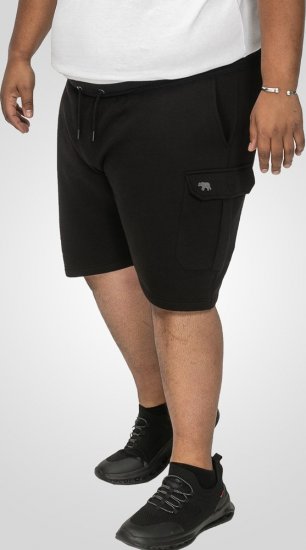 D555 Wigan 2 Elasticated Waist Fleece Cargo Shorts Black - Dresy & spodenki dresowe - Dresy & Spodnie Dresowe 2XL-12XL
