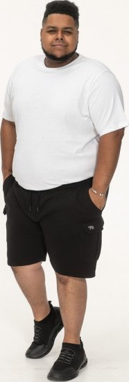 D555 Wigan 2 Elasticated Waist Fleece Cargo Shorts Black - Dresy & spodenki dresowe - Dresy & Spodnie Dresowe 2XL-12XL