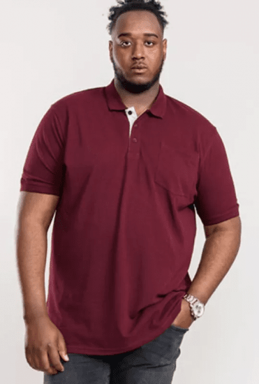 D555 Grant Polo Shirt Maroon - Koszulki polo - Koszulki Polo 2XL-8XL