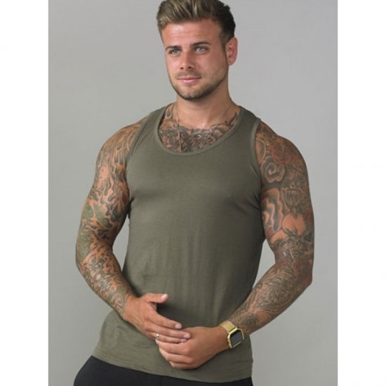 D555 Fabio Tanktop Khaki - Koszulki - T-shirty meskie Duże Rozmiary - 2XL-14XL