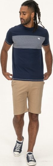 D555 Swansea Cut And Sew Crew Neck T-Shirt Navy - Koszulki - T-shirty meskie Duże Rozmiary - 2XL-14XL