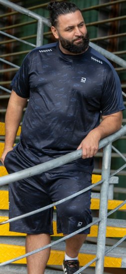D555 Solihull Dry Wear Light Weight Poly Crew Neck T-Shirt Navy - Odzież sportowa - Odzież sportowa 2XL-10XL