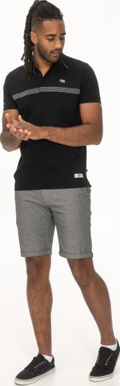 D555 Stafford Cut And Sew Embroidery Stripe Short Sleeve Polo Black - Koszulki polo - Koszulki Polo 2XL-8XL