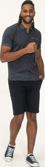 D555 Uttoxeter AOP Leaf Print Short Sleeve Polo Denim - Koszulki polo - Koszulki Polo 2XL-8XL