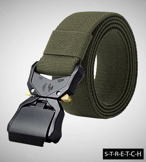 D555 Dale Tactical Stretch Webbing Belt with Heavy Duty Quick Release Buckle Khaki - Paski - Paski Duże Rozmiary - W40-W70/2XL-8XL