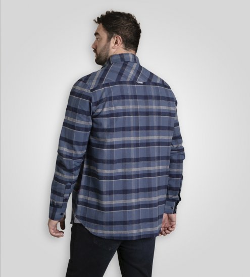 D555 Shrewsbury Long Sleeve with Chest Pocket Blue/Navy Check - Koszule - Koszule 2XL-10XL