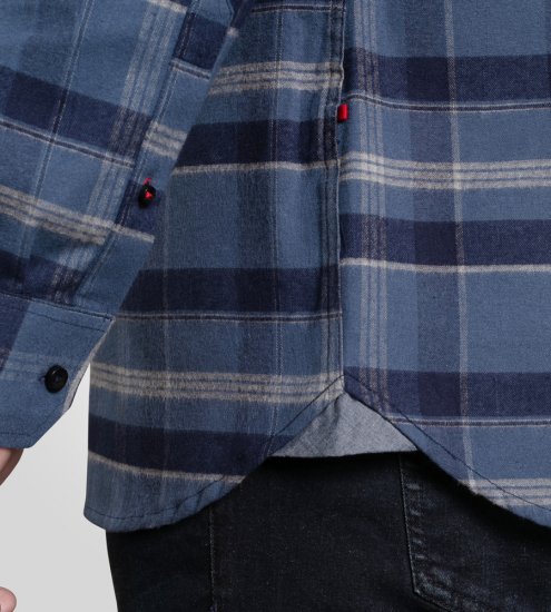 D555 Shrewsbury Long Sleeve with Chest Pocket Blue/Navy Check - Koszule - Koszule 2XL-10XL