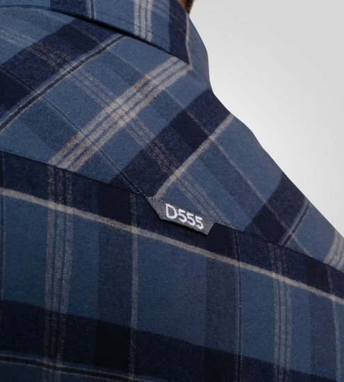 D555 Shrewsbury Long Sleeve with Chest Pocket Blue/Navy Check - Koszule - Koszule 2XL-10XL