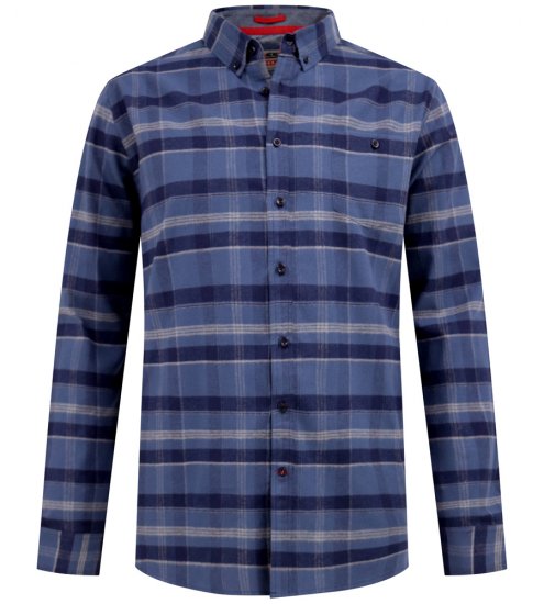 D555 Shrewsbury Long Sleeve with Chest Pocket Blue/Navy Check - Koszule - Koszule 2XL-10XL