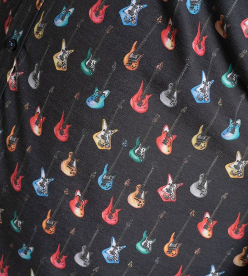 D555 Wakefield Long Sleeve AOP Guitar Printed Shirt Grey - Koszule - Koszule 2XL-10XL