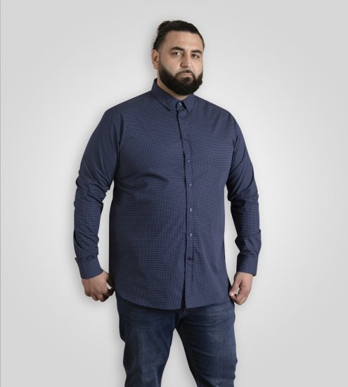 D555 Middlesbrough Long Sleeve AOP Micro Blue Shirt Navy TALL SIZE - Koszule - Koszule 2XL-10XL