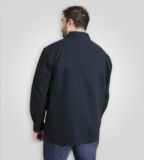 D555 Cleveley Long Sleeve Heavy Shacket Overshirt Navy - Koszule - Koszule 2XL-10XL