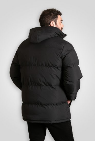 D555 Wolverhampton Quilted Padded Jacket with Hood Black - Kurtki Męskie Duże Rozmiary - Kurtki Duże rozmiary 2XL-8XL