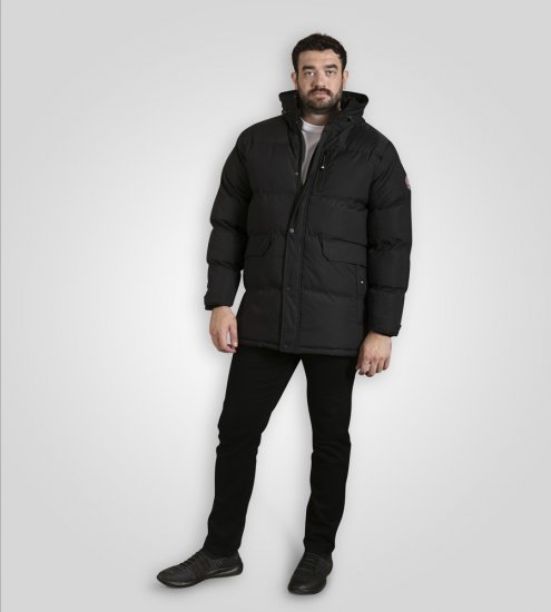 D555 Wolverhampton Quilted Padded Jacket with Hood Black - Kurtki Męskie Duże Rozmiary - Kurtki Duże rozmiary 2XL-8XL
