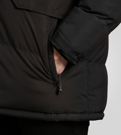 D555 Wolverhampton Quilted Padded Jacket with Hood Black - Kurtki Męskie Duże Rozmiary - Kurtki Duże rozmiary 2XL-8XL