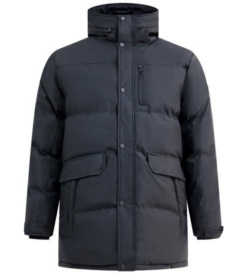 D555 Wolverhampton Quilted Padded Jacket with Hood Black - Kurtki Męskie Duże Rozmiary - Kurtki Duże rozmiary 2XL-8XL