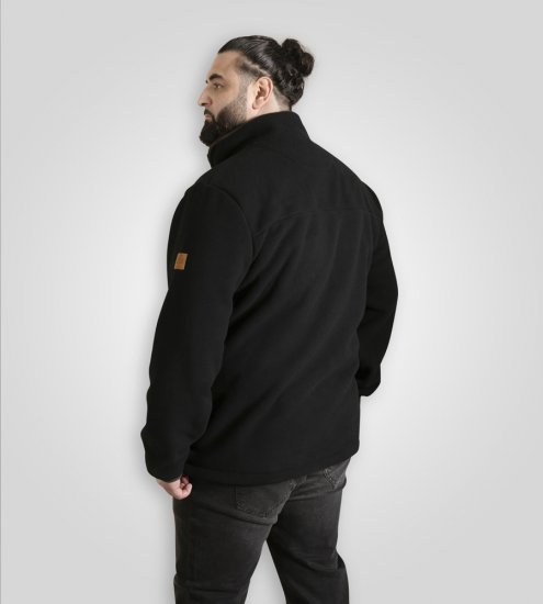 D555 Louth Micro Fleece Jacket with Sherpa Lining Black - Kurtki Męskie Duże Rozmiary - Kurtki Duże rozmiary 2XL-8XL