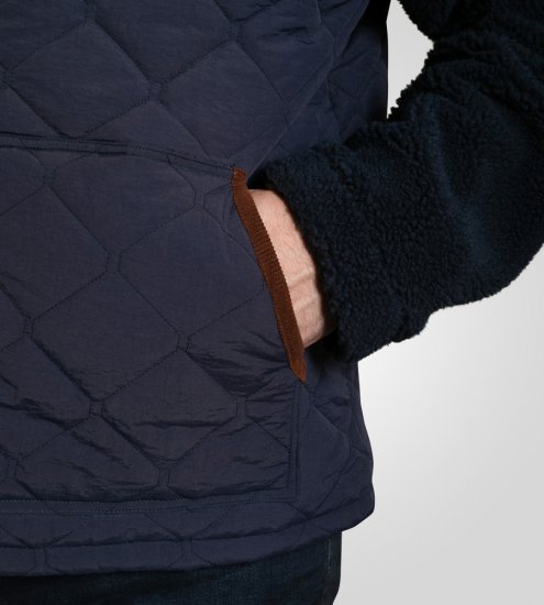 D555 Northampton Hybrid Sherpa Quilted Micro Fleece Jacket Navy - Kurtki Męskie Duże Rozmiary - Kurtki Duże rozmiary 2XL-8XL