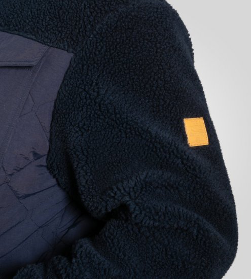 D555 Northampton Hybrid Sherpa Quilted Micro Fleece Jacket Navy - Kurtki Męskie Duże Rozmiary - Kurtki Duże rozmiary 2XL-8XL