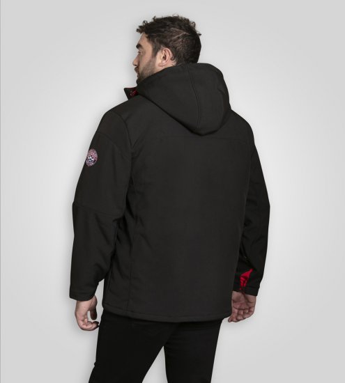 D555 Fretwell Padded Softshell Jacket with Detachable Hood Black - Kurtki Męskie Duże Rozmiary - Kurtki Duże rozmiary 2XL-8XL