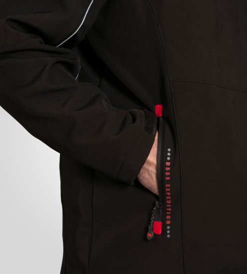 D555 Fretwell Padded Softshell Jacket with Detachable Hood Black - Kurtki Męskie Duże Rozmiary - Kurtki Duże rozmiary 2XL-8XL