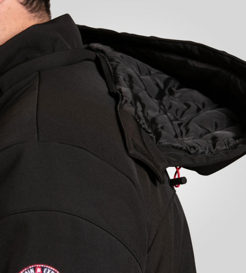 D555 Fretwell Padded Softshell Jacket with Detachable Hood Black - Kurtki Męskie Duże Rozmiary - Kurtki Duże rozmiary 2XL-8XL
