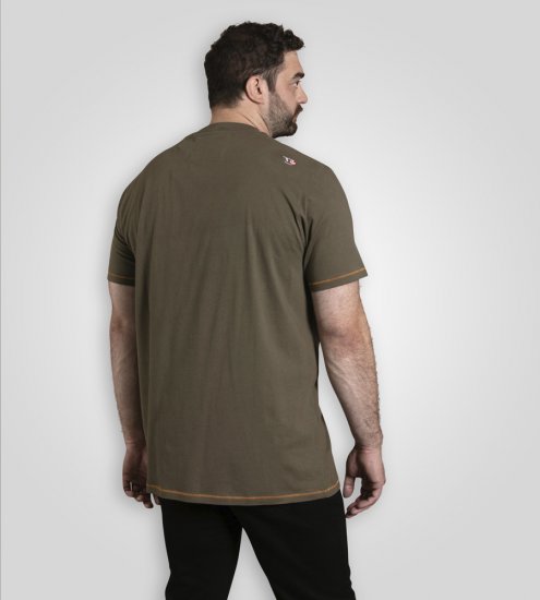 D555 Stockton Gorilla Playing Drums Crew Neck T-Shirt Khaki - Koszulki - T-shirty meskie Duże Rozmiary - 2XL-14XL
