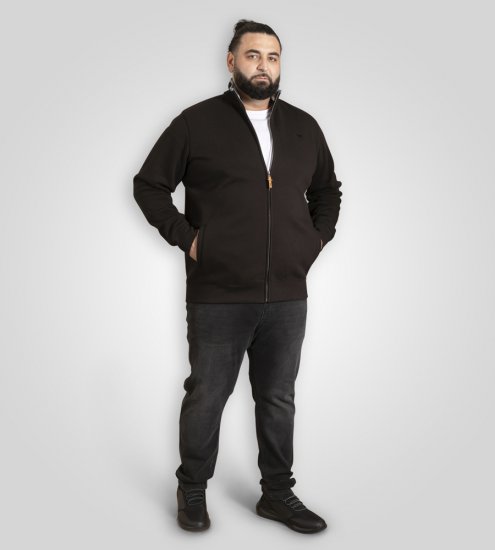 D555 Johnson Fleece Zip Through Sweatshirt with Chest Embroidery - Bluzy & bluzy z kapturem - Bluzy & Bluzy z kapturem 2XL-12XL