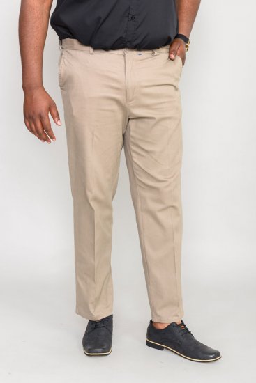 D555 Bruno Stretch Chino pants with Extenda Waist Beige - Dżinsy & spodnie - Dżinsy i Spodnie - W40-W70