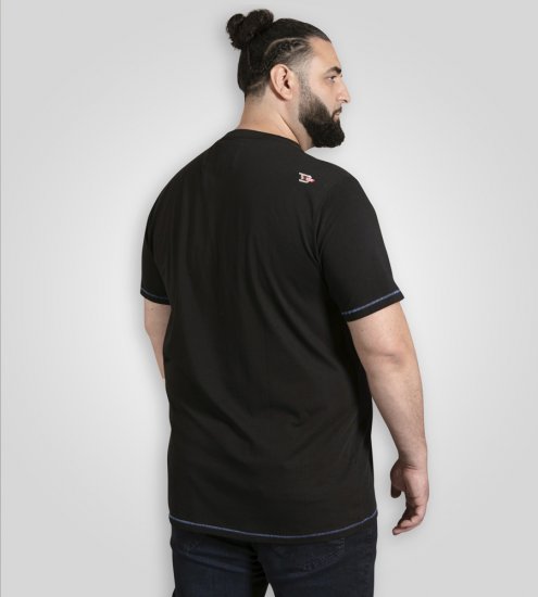 D555 Dewsbury Skeleton on Bike Crew Neck T-Shirt Black - Koszulki - T-shirty meskie Duże Rozmiary - 2XL-14XL