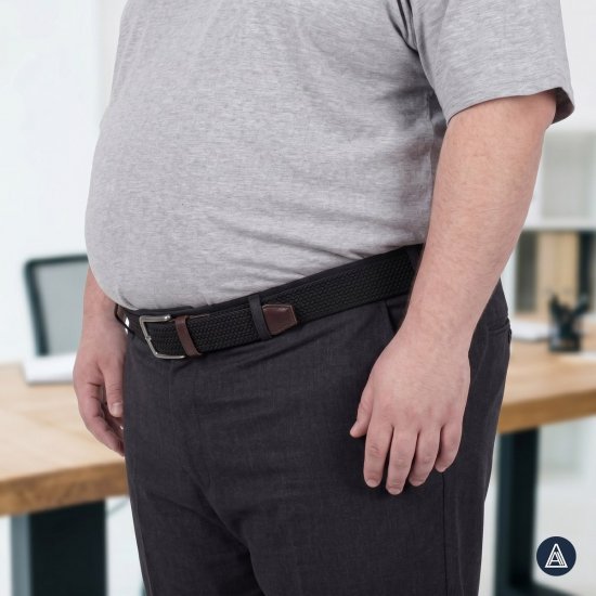 Adamo 180910 Pasek elastyczny Czarna - Paski - Paski Duże Rozmiary - W40-W70/2XL-8XL