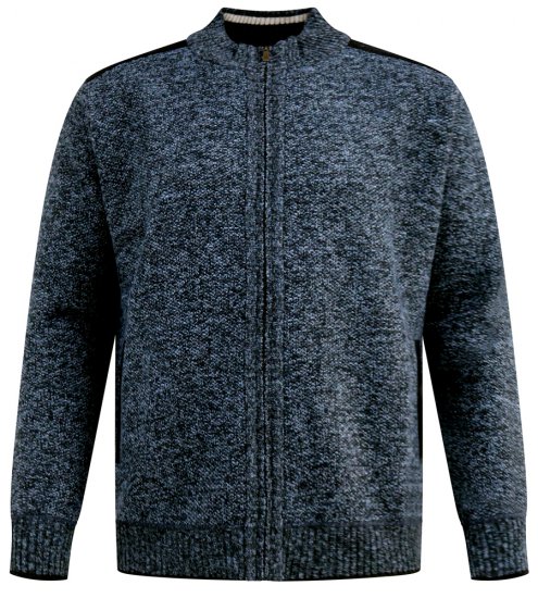D555 Dereham 1 Dzianinowy Kardigan Z Zamkiem I Podszewką Granatowy - Bluzy & bluzy z kapturem - Bluzy & Bluzy z kapturem 2XL-12XL