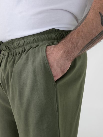 D555 Mitchell 1 Stretch Szorty z Elastyczną Talią Khaki - Dresy & spodenki dresowe - Dresy & Spodnie Dresowe 2XL-12XL
