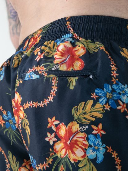D555 Dawson AO Szorty Kąpielowe z Hawajskim Wzorem Granatowy - Bielizna & stroje kąpielowe - Bielizna & Stroje kąpielowe 2XL-8XL