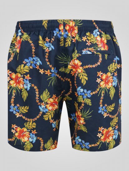 D555 Dawson AO Szorty Kąpielowe z Hawajskim Wzorem Granatowy - Bielizna & stroje kąpielowe - Bielizna & Stroje kąpielowe 2XL-8XL