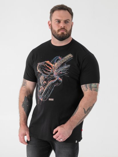 D555 Elliot Koszulka z Wielokolorowym Nadrukiem Gitary - Koszulki - T-shirty meskie Duże Rozmiary - 2XL-14XL