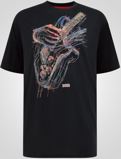 D555 Elliot Koszulka z Wielokolorowym Nadrukiem Gitary - Koszulki - T-shirty meskie Duże Rozmiary - 2XL-14XL