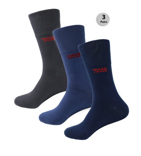 D555 Harold 2 Multi Color Pack of 3 Extra Wide Comfort Fit Socks - Bielizna & Stroje kąpielowe - Bielizna & Stroje kąpielowe 2XL-8XL