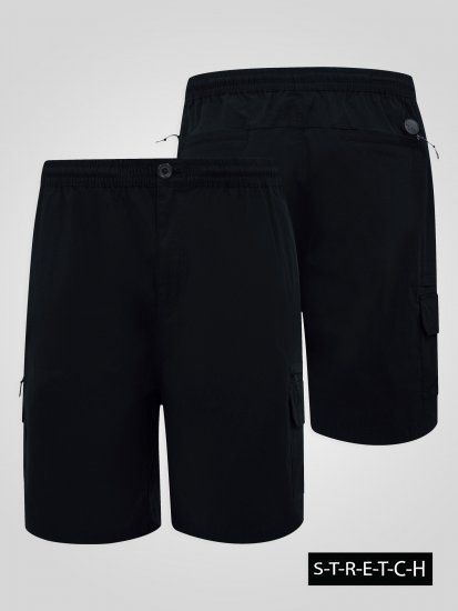D555 Thomas Stretch Szorty z Elastyczną Talią Czarny - Szorty - Szorty W40-W60
