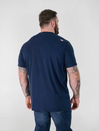D555 Linton Koszulka z Wielokolorowym Nadrukiem Czaszki Granatowy - Koszulki - T-shirty meskie Duże Rozmiary - 2XL-14XL