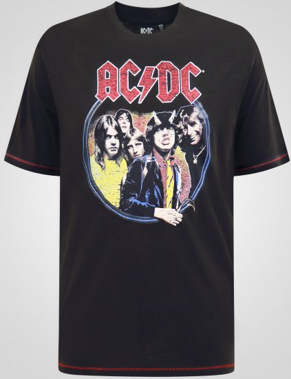 D555 Hugh Official ACDC Highway To Hell Koszulka z Nadrukiem Czarny - Koszulki - T-shirty meskie Duże Rozmiary - 2XL-14XL