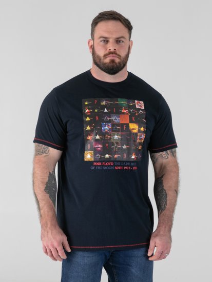 D555 Otto Official Pink Floyd 50th Anniversary Koszulka z Nadrukiem Granatowy - Koszulki - T-shirty meskie Duże Rozmiary - 2XL-14XL