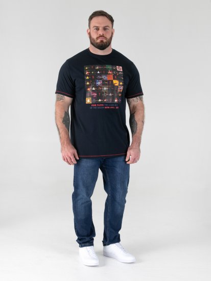 D555 Otto Official Pink Floyd 50th Anniversary Koszulka z Nadrukiem Granatowy - Koszulki - T-shirty meskie Duże Rozmiary - 2XL-14XL