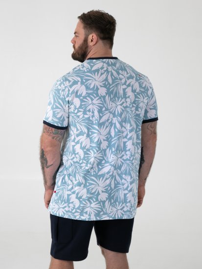 D555 Shoreham AO Koszulka z Nadrukiem Venice Beach Niebieski - Koszulki - T-shirty meskie Duże Rozmiary - 2XL-14XL