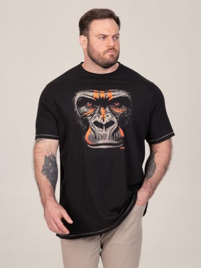 D555 Perkins Koszulka z nadrukiem Czarny - Koszulki - T-shirty meskie Duże Rozmiary - 2XL-14XL