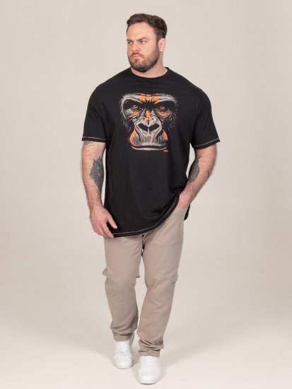 D555 Perkins Koszulka z nadrukiem Czarny - Koszulki - T-shirty meskie Duże Rozmiary - 2XL-14XL