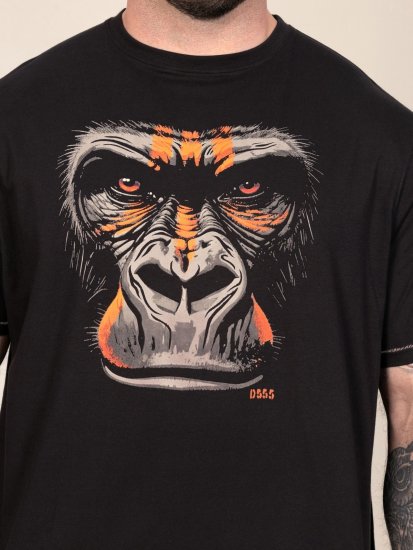 D555 Perkins Koszulka z nadrukiem Czarny - Koszulki - T-shirty meskie Duże Rozmiary - 2XL-14XL