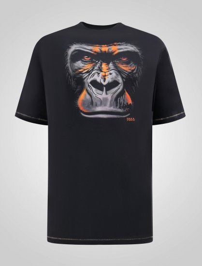 D555 Perkins Koszulka z nadrukiem Czarny - Koszulki - T-shirty meskie Duże Rozmiary - 2XL-14XL