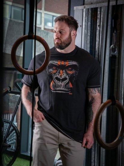 D555 Perkins Koszulka z nadrukiem Czarny - Koszulki - T-shirty meskie Duże Rozmiary - 2XL-14XL