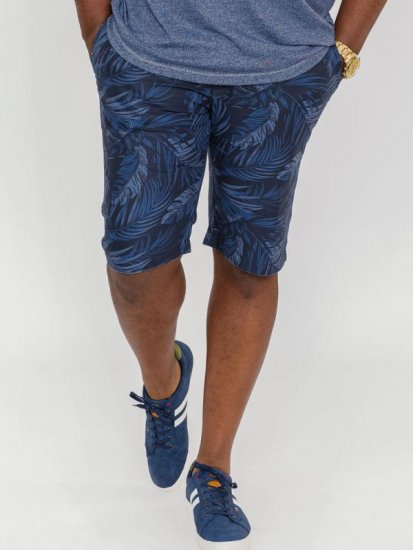 D555 Panther Hawaiian Leaf Ao Print Stretch Chino Shorts - Szorty - Szorty W40-W60